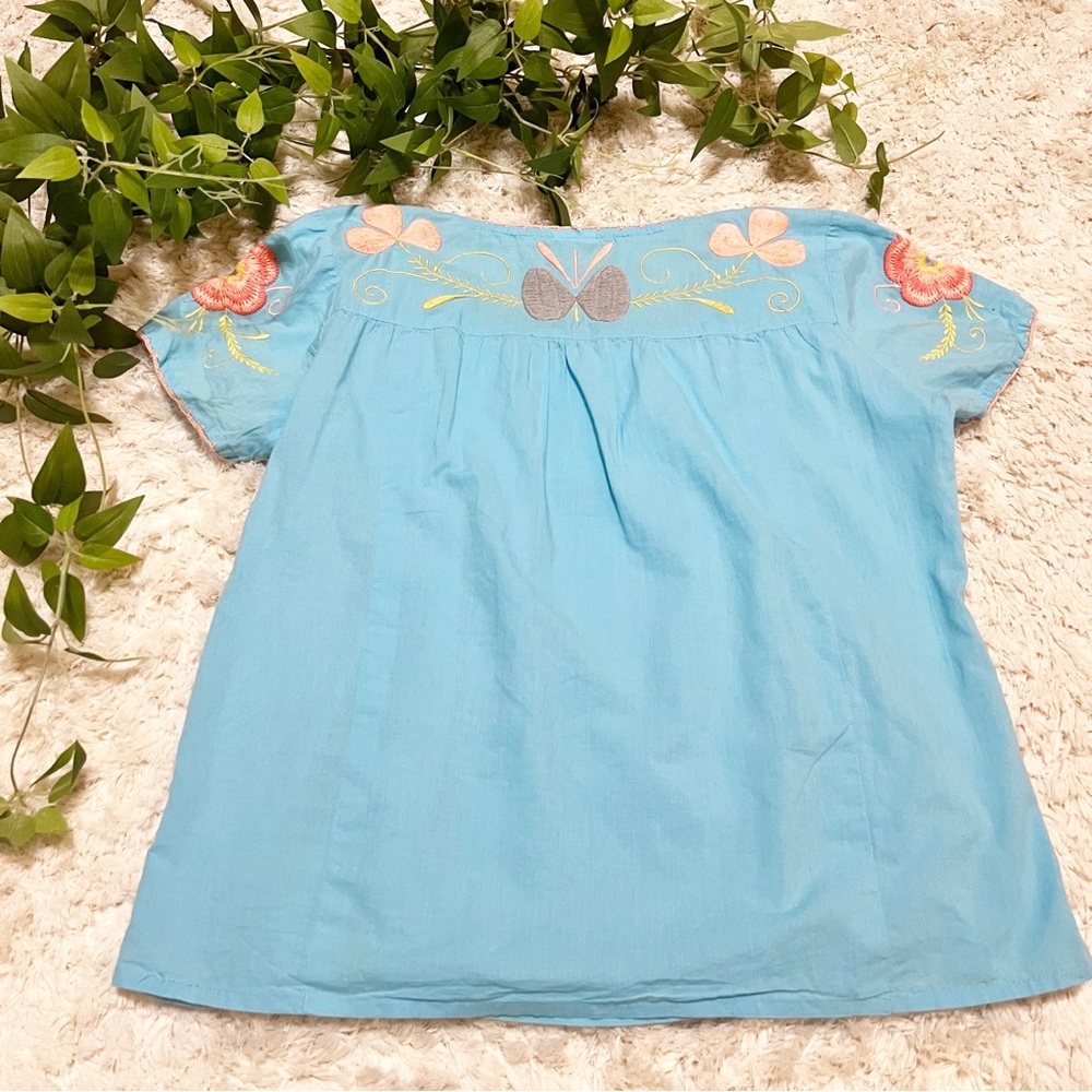 Sister Mary cotton embroidered floral Womans top Size XS - Picture 6 of 11